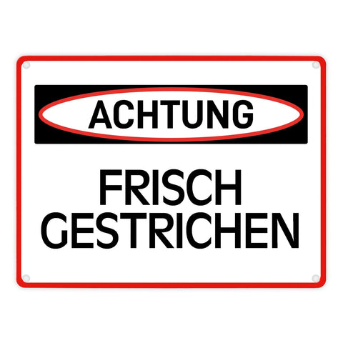 Frisch gestrichen Warn- und Hinweisschild im modernen Design