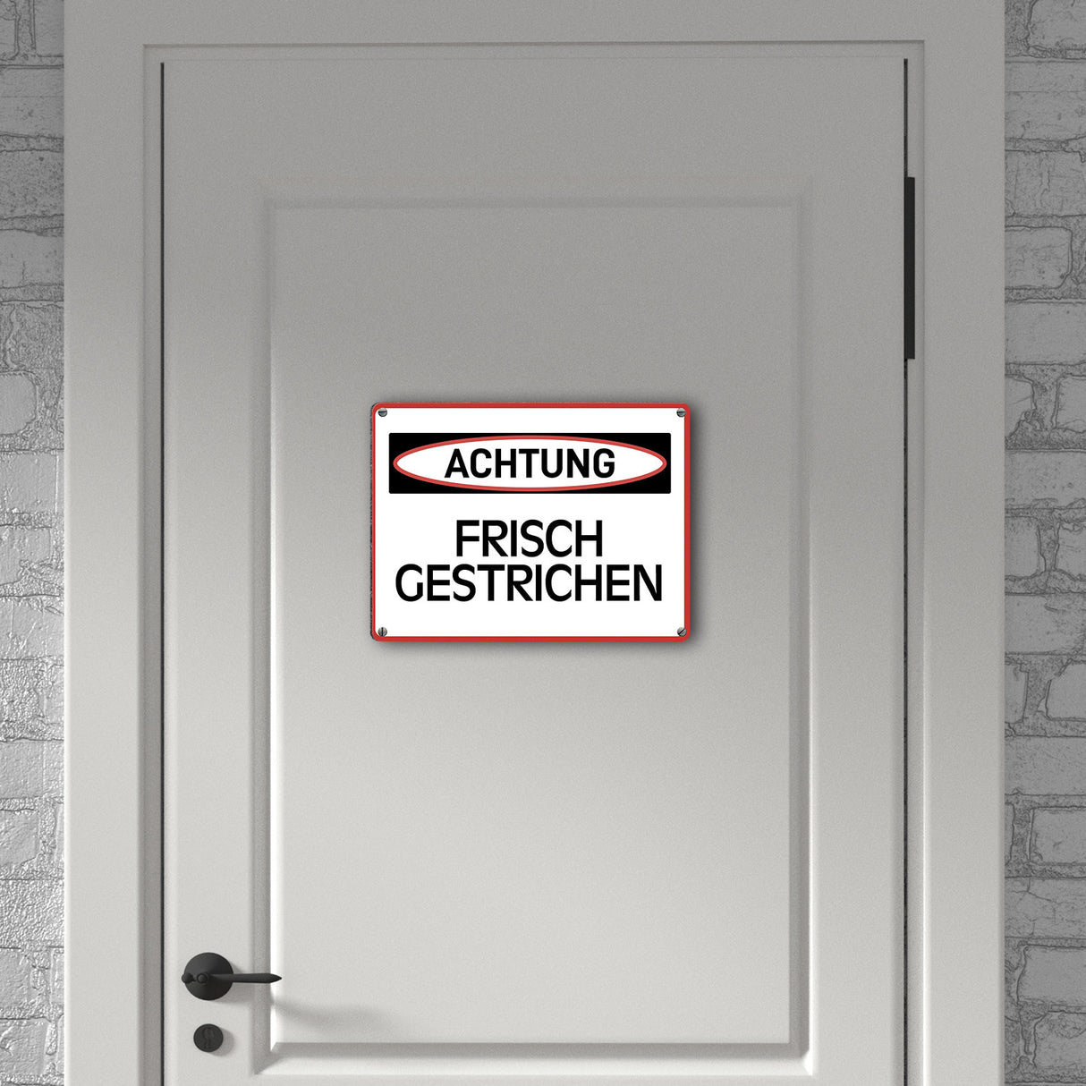 Frisch gestrichen Warn- und Hinweisschild im modernen Design