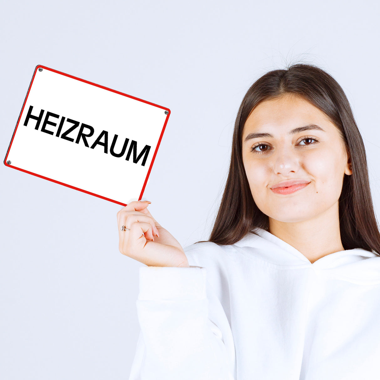 Heizraum Warn- und Hinweisschild im modernen Design