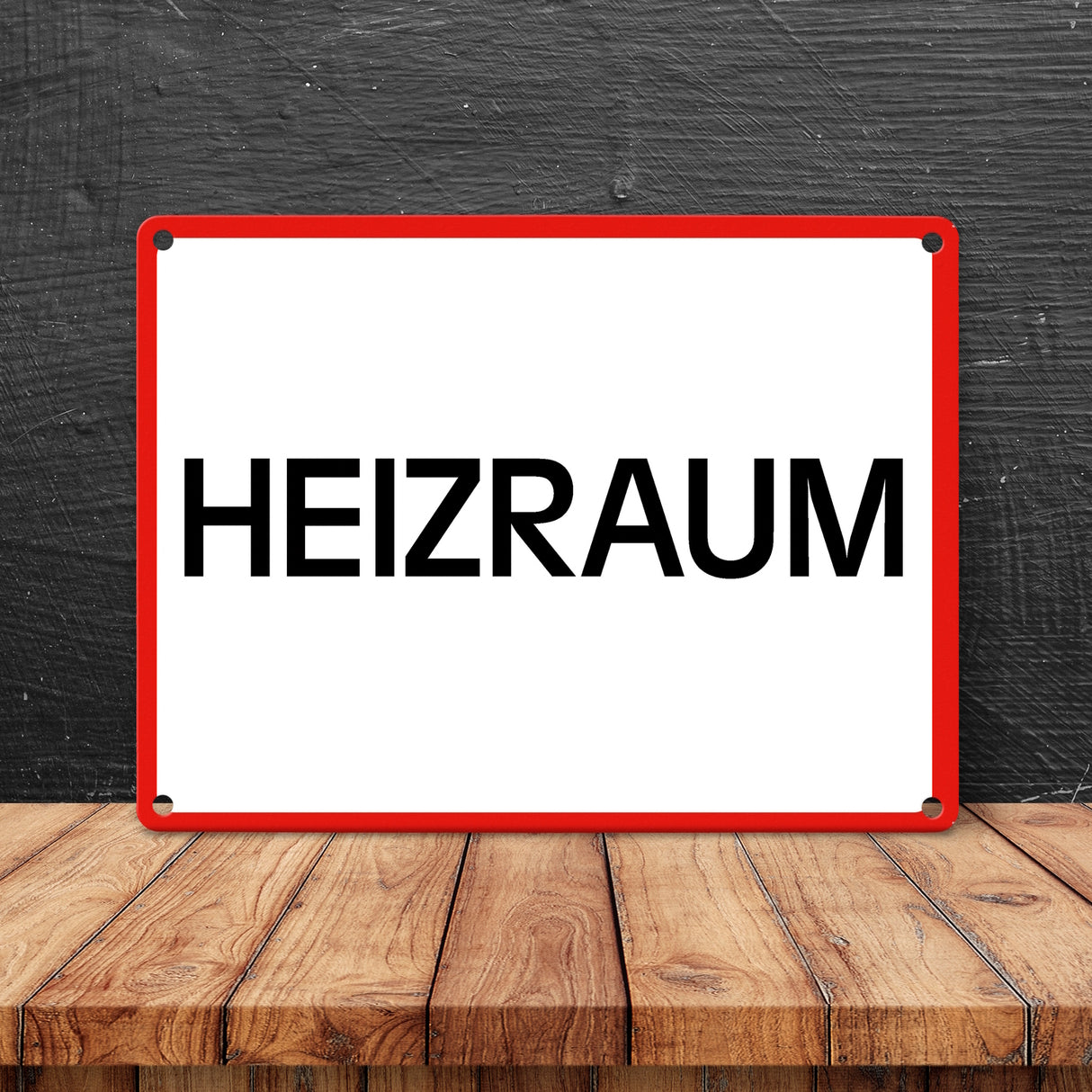 Heizraum Warn- und Hinweisschild im modernen Design