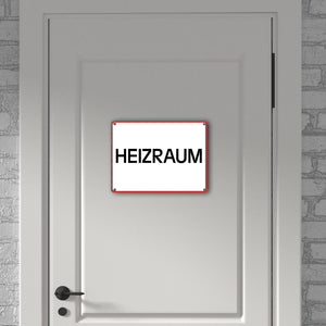 Heizraum Warn- und Hinweisschild im modernen Design