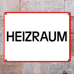 Heizraum Warn- und Hinweisschild im modernen Design