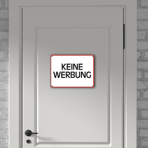 Keine Werbung Warn- und Hinweisschild im modernen Design