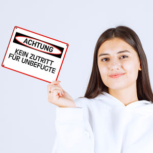 Kein Zutritt für Unbefugte Warn- und Hinweisschild im modernen Design