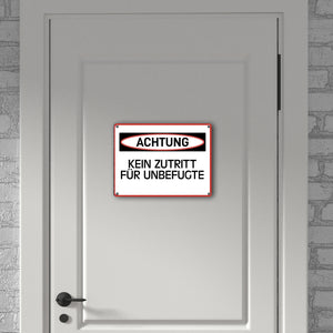 Kein Zutritt für Unbefugte Warn- und Hinweisschild im modernen Design