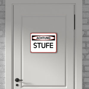 Stufe Warn- und Hinweisschild im modernen Design