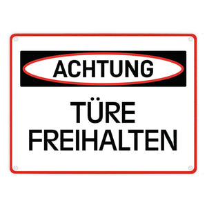 Türe freihalten Warn- und Hinweisschild im modernen Design