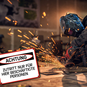 Zutritt nur für hier beschäftigte Personen Metallschild