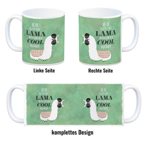 Kaffeebecher mit Spruch: Ich war ein Lama bevor es ...