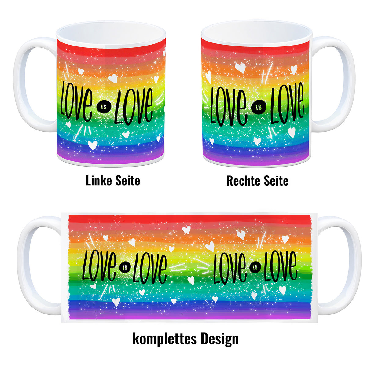 Love is Love Regenbogen Kaffeebecher