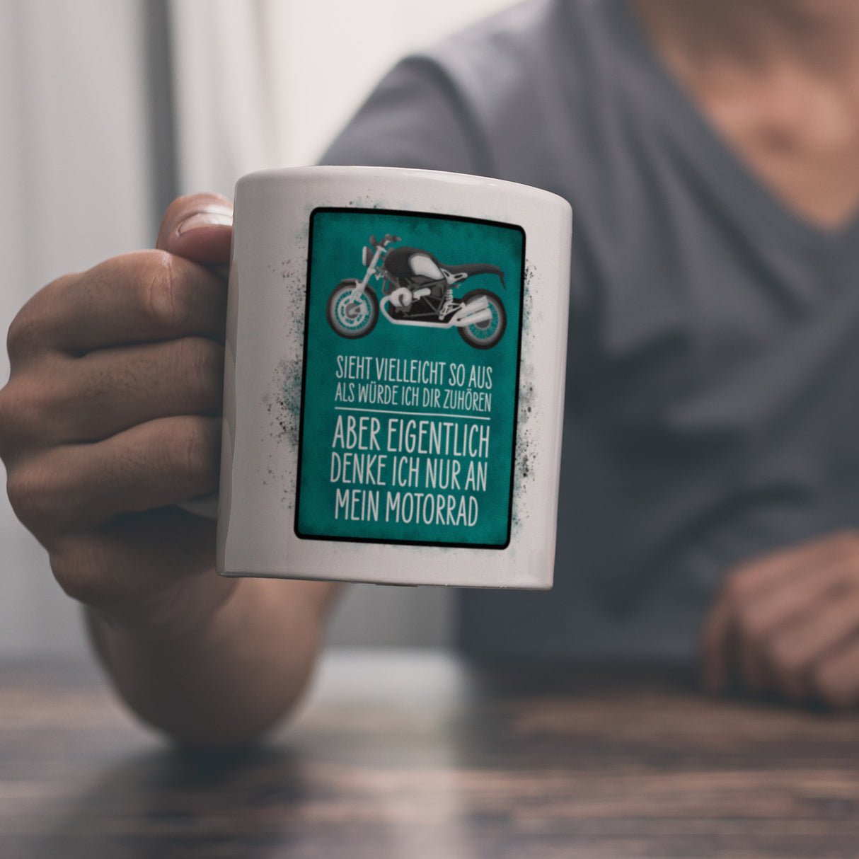 Ich denke nur an mein Motorrad Kaffeebecher