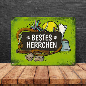 Metallschild mit Spruch: Bestes Herrchen