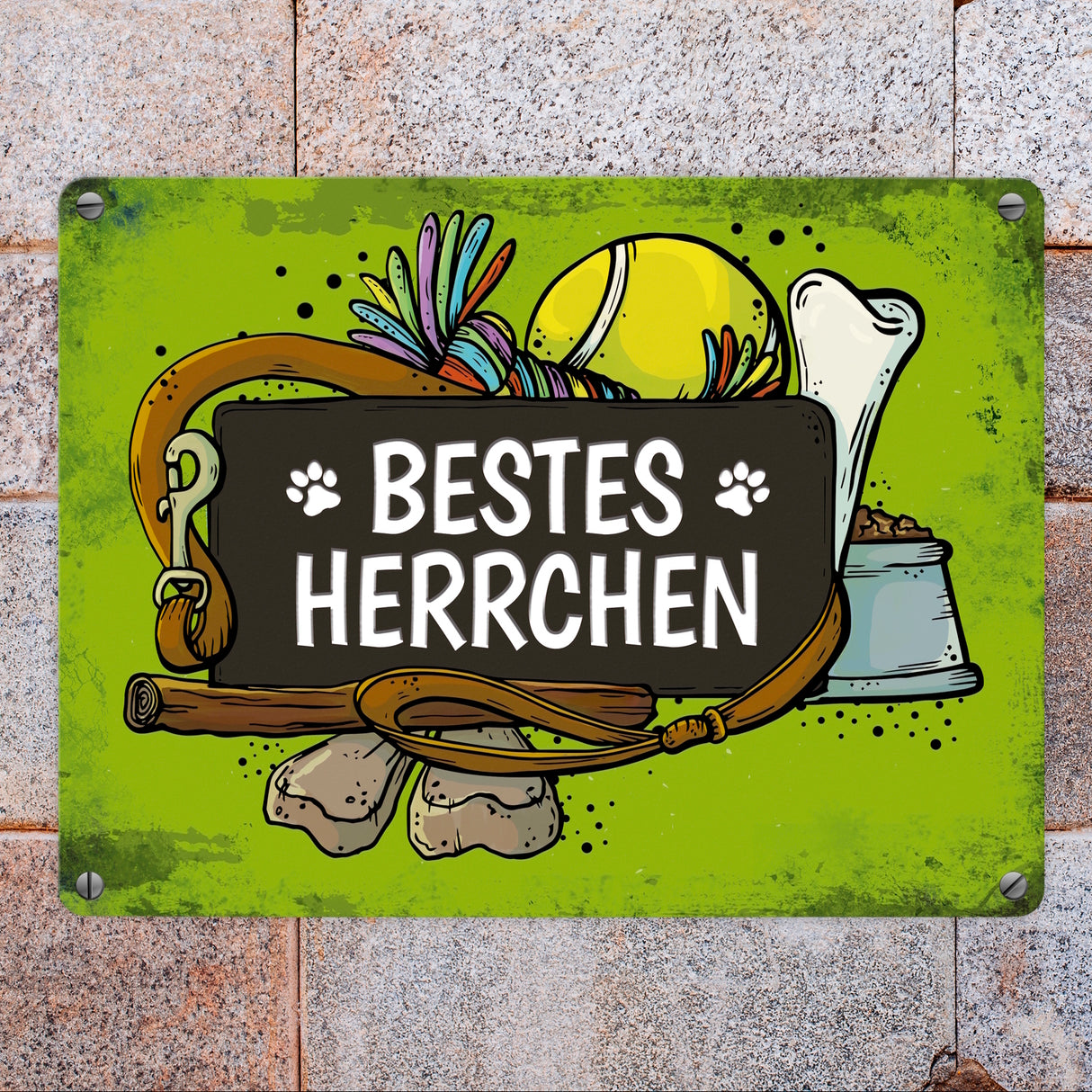 Metallschild mit Spruch: Bestes Herrchen
