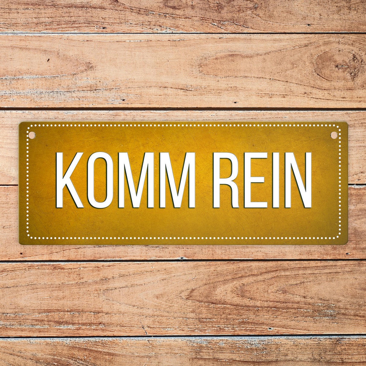 Gelbes &quotBitte nicht stören - Komm rein&quot Wendeschild mit Kordel