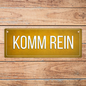 Gelbes &quotBitte nicht stören - Komm rein&quot Wendeschild mit Kordel