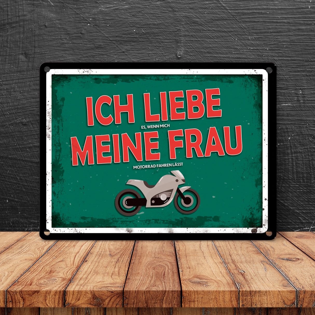 Ich liebe meine Frau Motorrad Metallschild