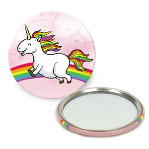 Dickes Einhorn Taschenspiegel mit Echtglas