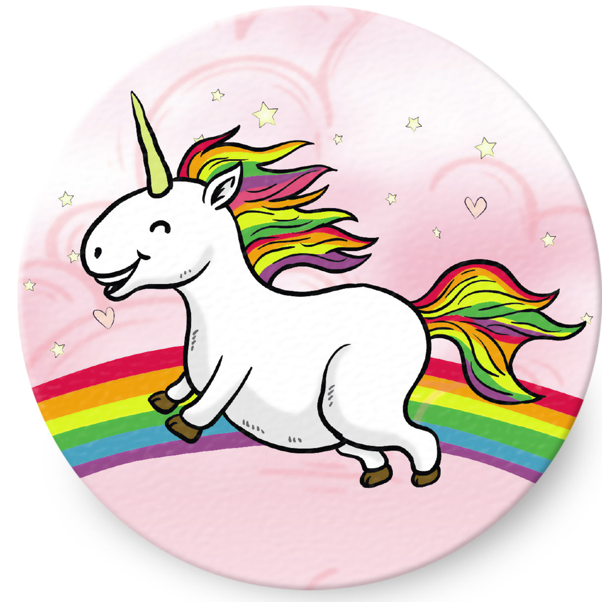 Dickes Einhorn Taschenspiegel mit Echtglas