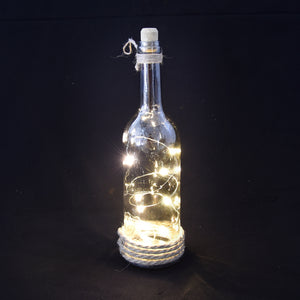 Glasflasche Dekolampe mit 10 LEDs