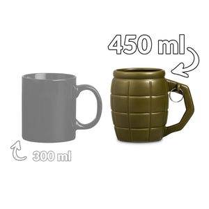 Handgranate Kaffeebecher in olivgrün
