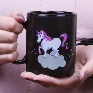 Einhorn auf Wolke Kaffeebecher mit Wärmeeffekt