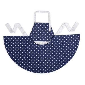 Rockabilly Kleid Kochschürze in blau mit Punkten