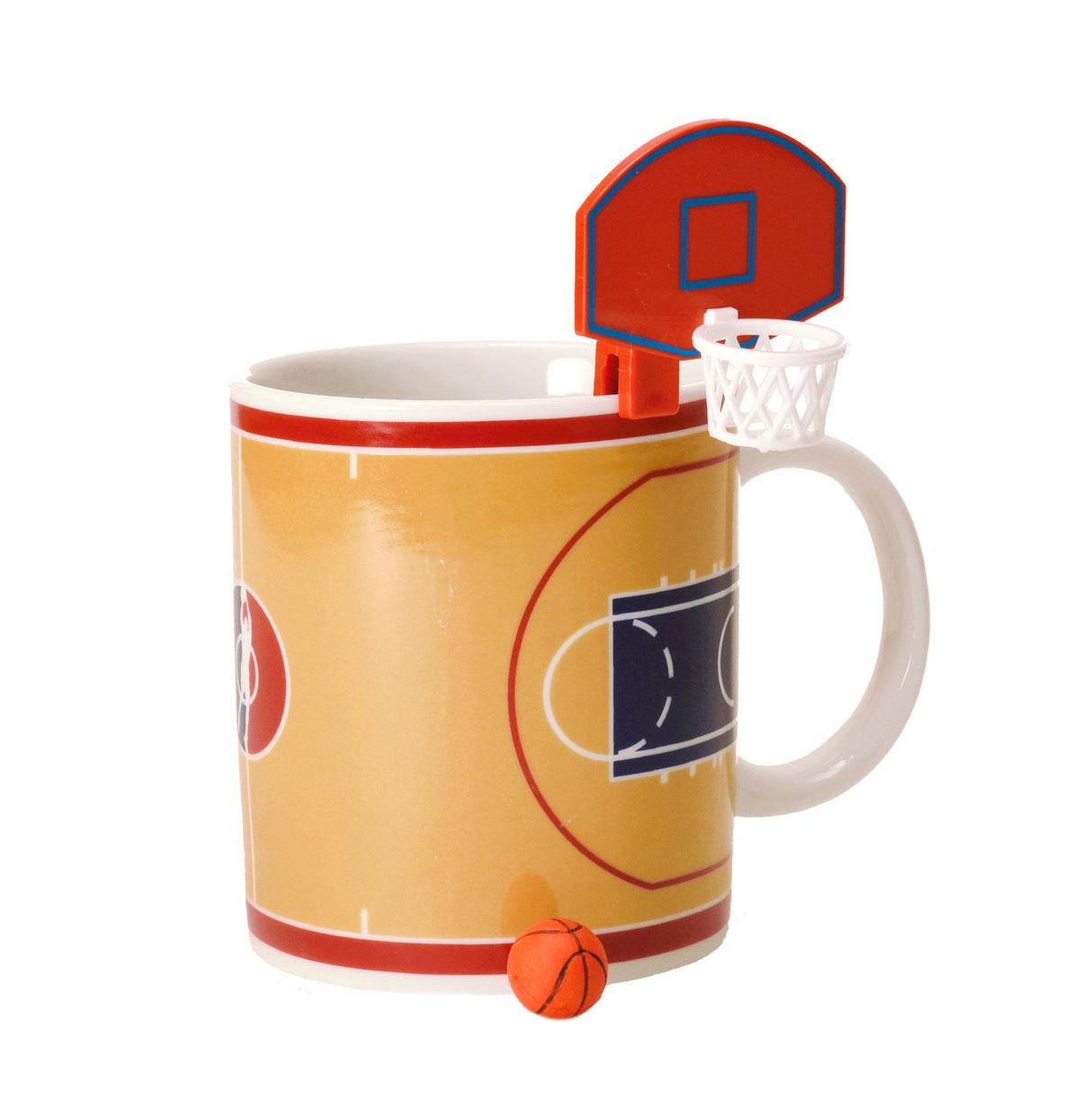 Basketball Kaffeebecher mit Korb und Ball