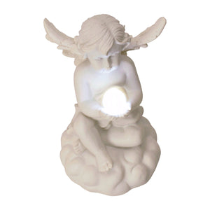 Engel Dekofigur mit LED-Kugel