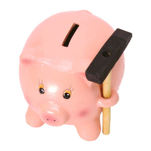 Schweinchen Spardose mit Hammer