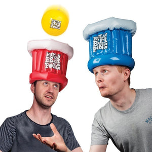 XXL Beer Pong Trinkspiel mit aufblasbaren Hüten und Ball