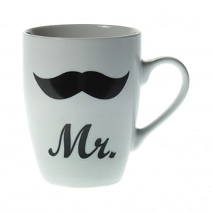 Tassen-Set Mrs. and Mr. aus Porzellan