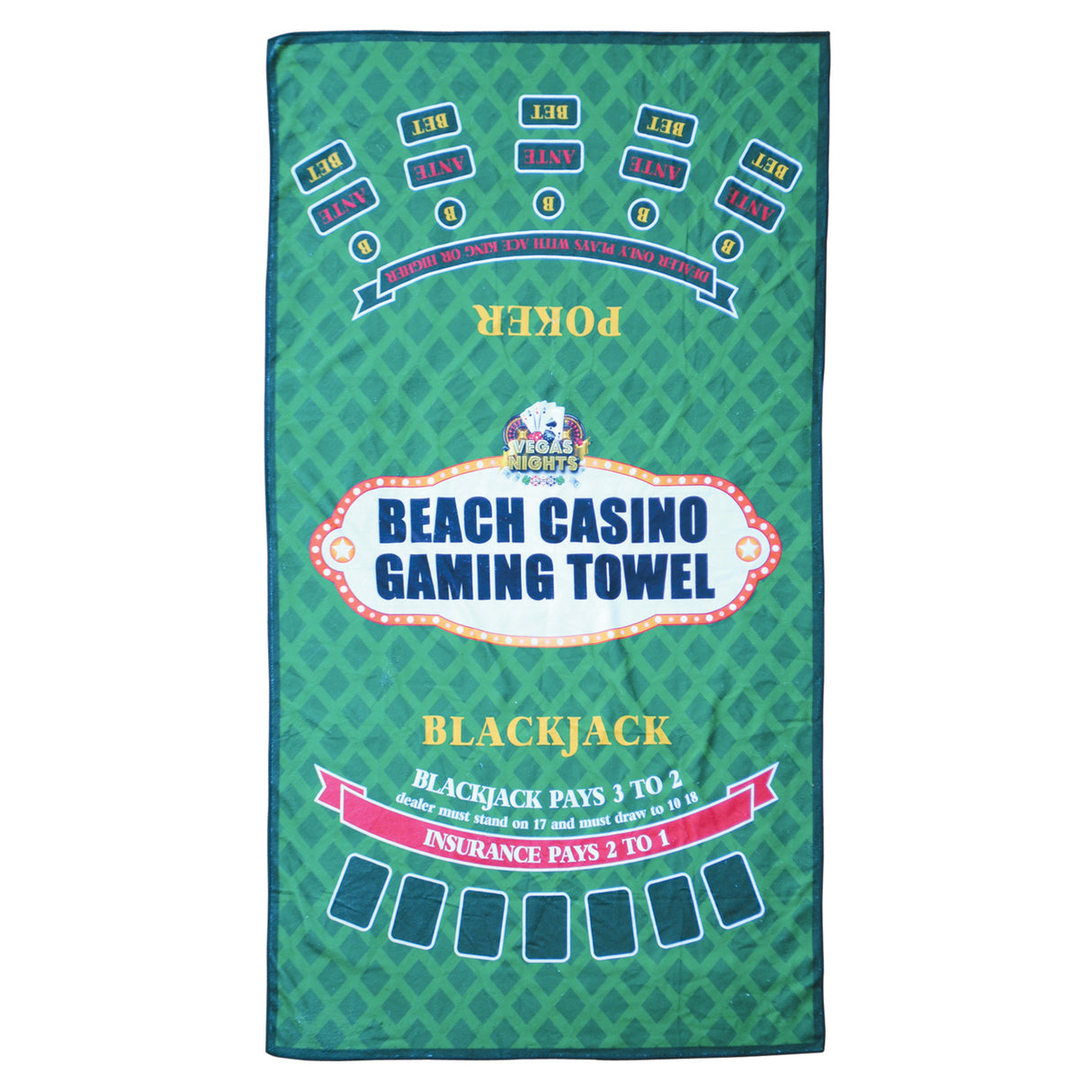 Strand Casino Poker und Blackjack Badetuch