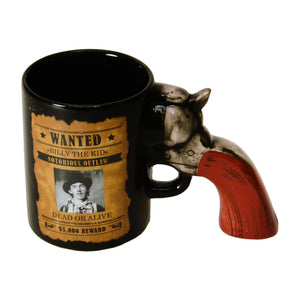 Wilder Westen Kaffeebecher mit Revolver als Griff