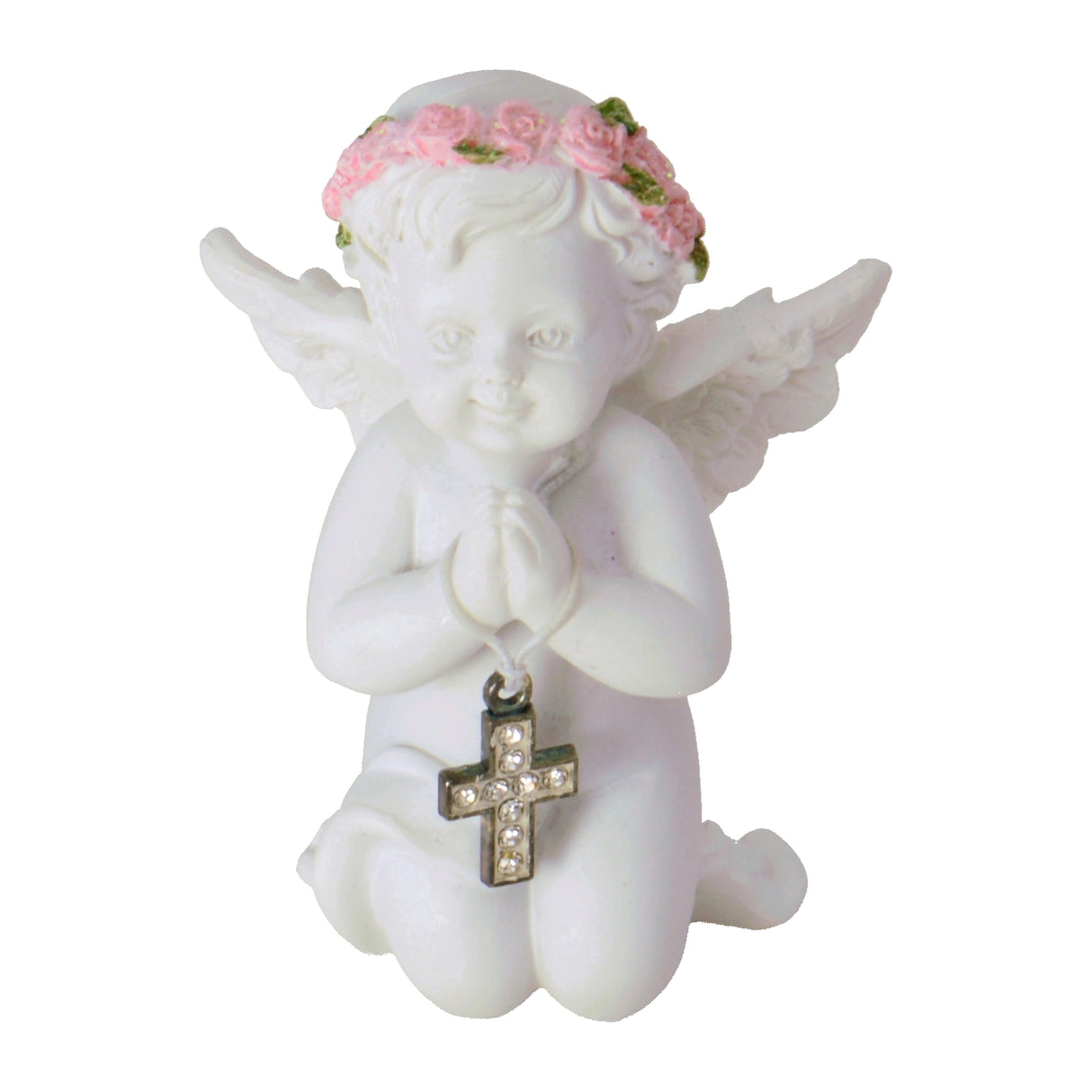 Engel Dekofigur mit Kristallkreuz