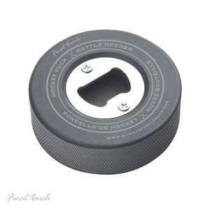 Eishockey Puck Flaschenöffner aus einem echten Puck