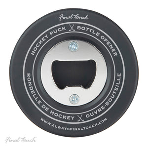 Eishockey Puck Flaschenöffner aus einem echten Puck