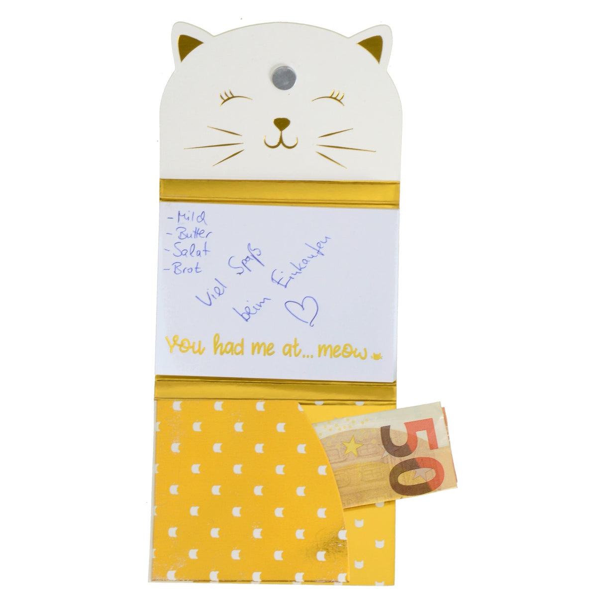 Katze Notizblock mit Magnetverschluß