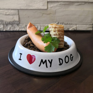 I Love my Dog Futternapf aus Edelstahl