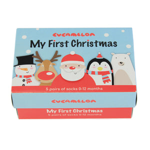 Mein erstes Weihnachten Cucamelon Socken für Babys (5 Paar)