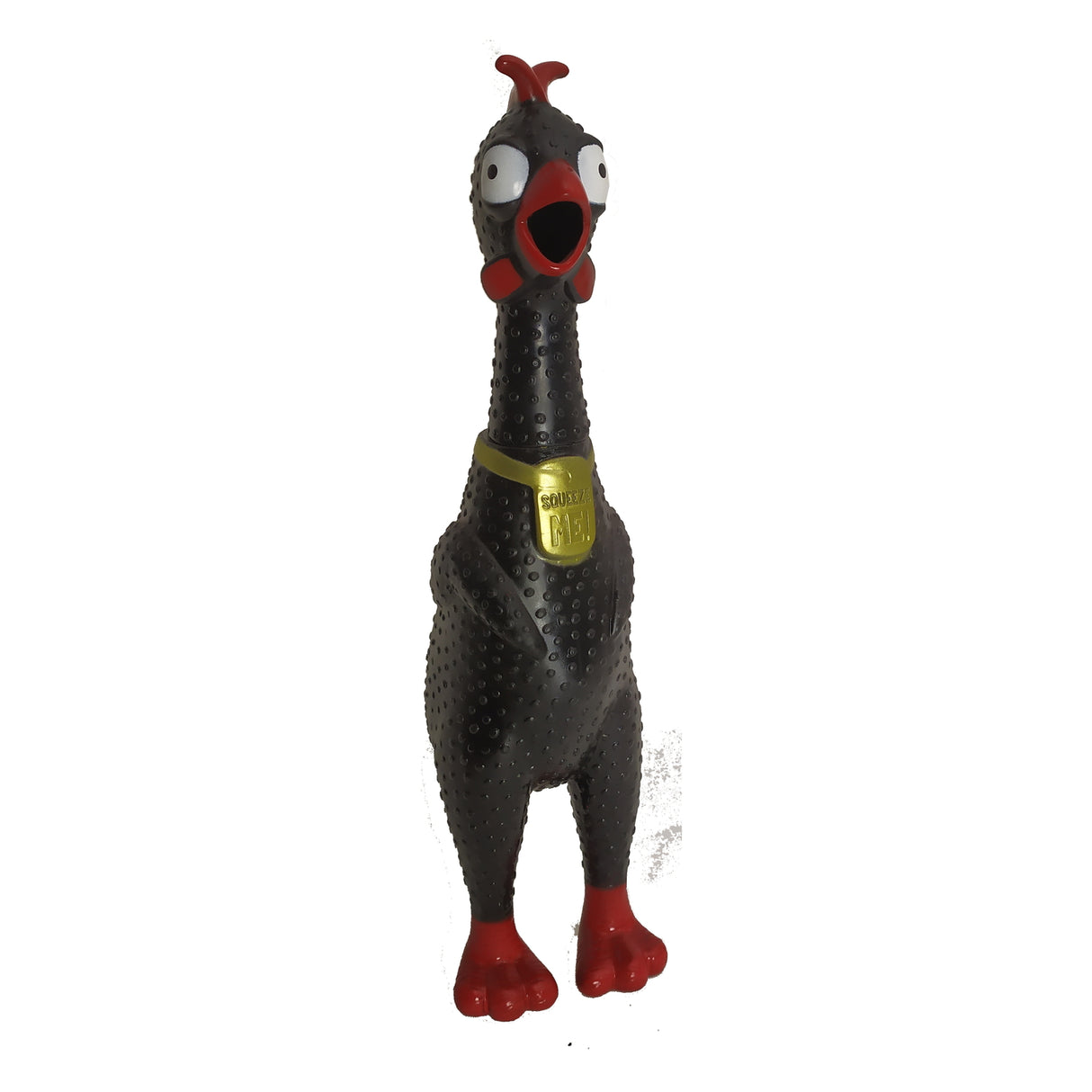 Gummihuhn Stressball mit lustigem Sound in schwarz