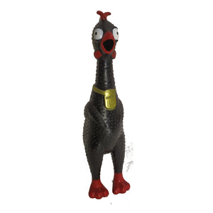 Gummihuhn Stressball mit lustigem Sound in schwarz