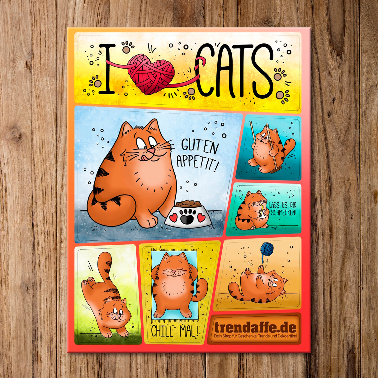 I love cats - Ich liebe Katzen Kühlschrankmagnete im 7er Set