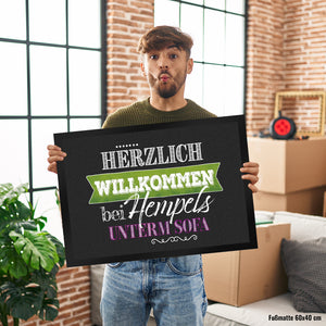 Herzlich Willkommen bei Hempels unterm Sofa Fußmatte mit Motiv