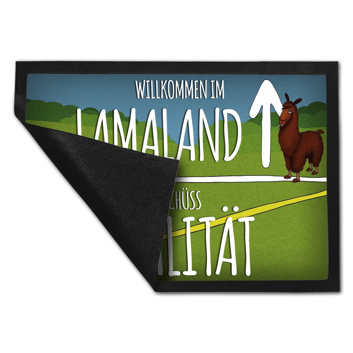 Willkommen im Lamaland - Tschüss Realität Fußmatte