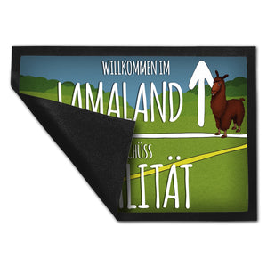 Willkommen im Lamaland - Tschüss Realität Fußmatte