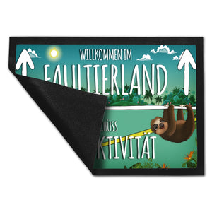 Willkommen im Faultierland Fußmatte