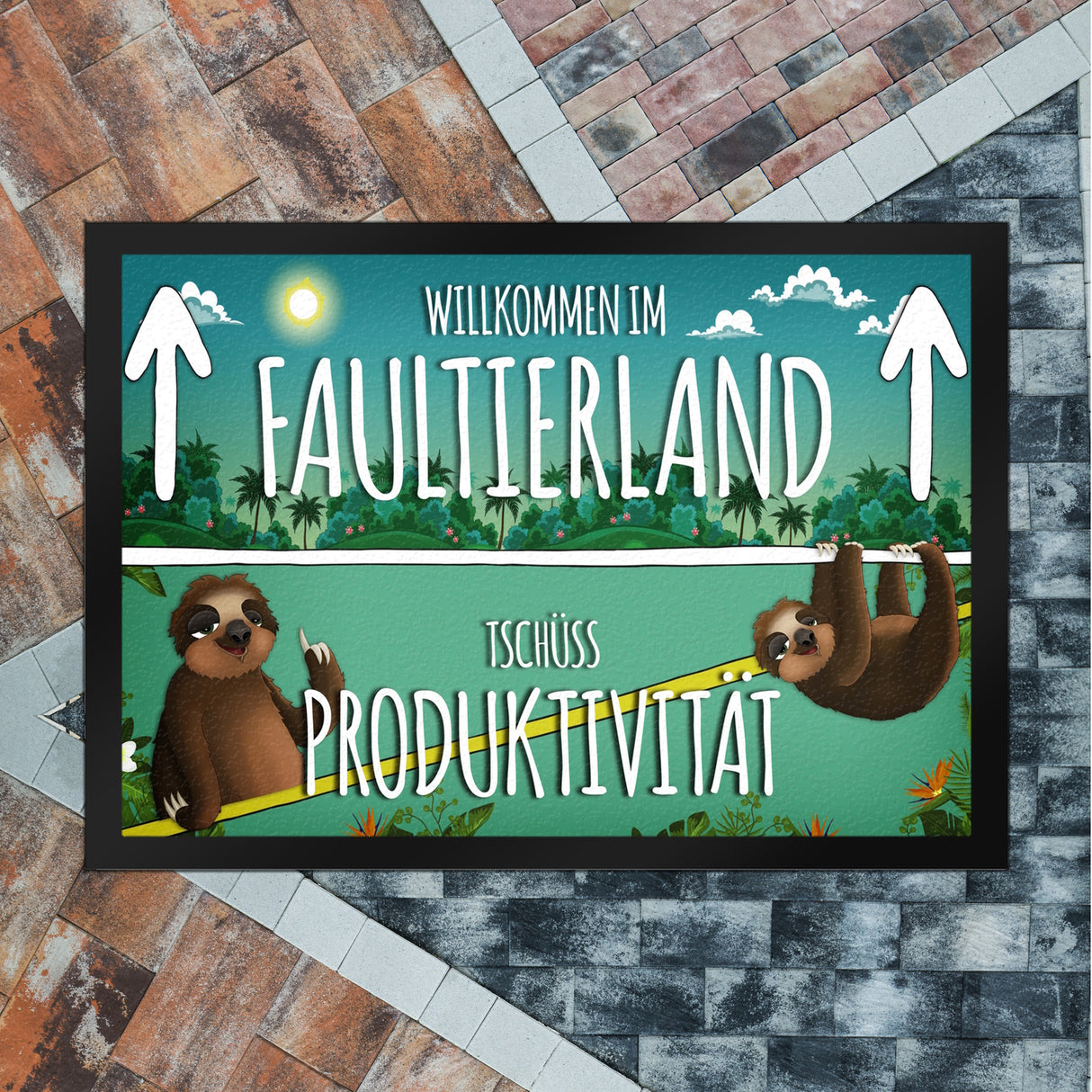 Willkommen im Faultierland Fußmatte