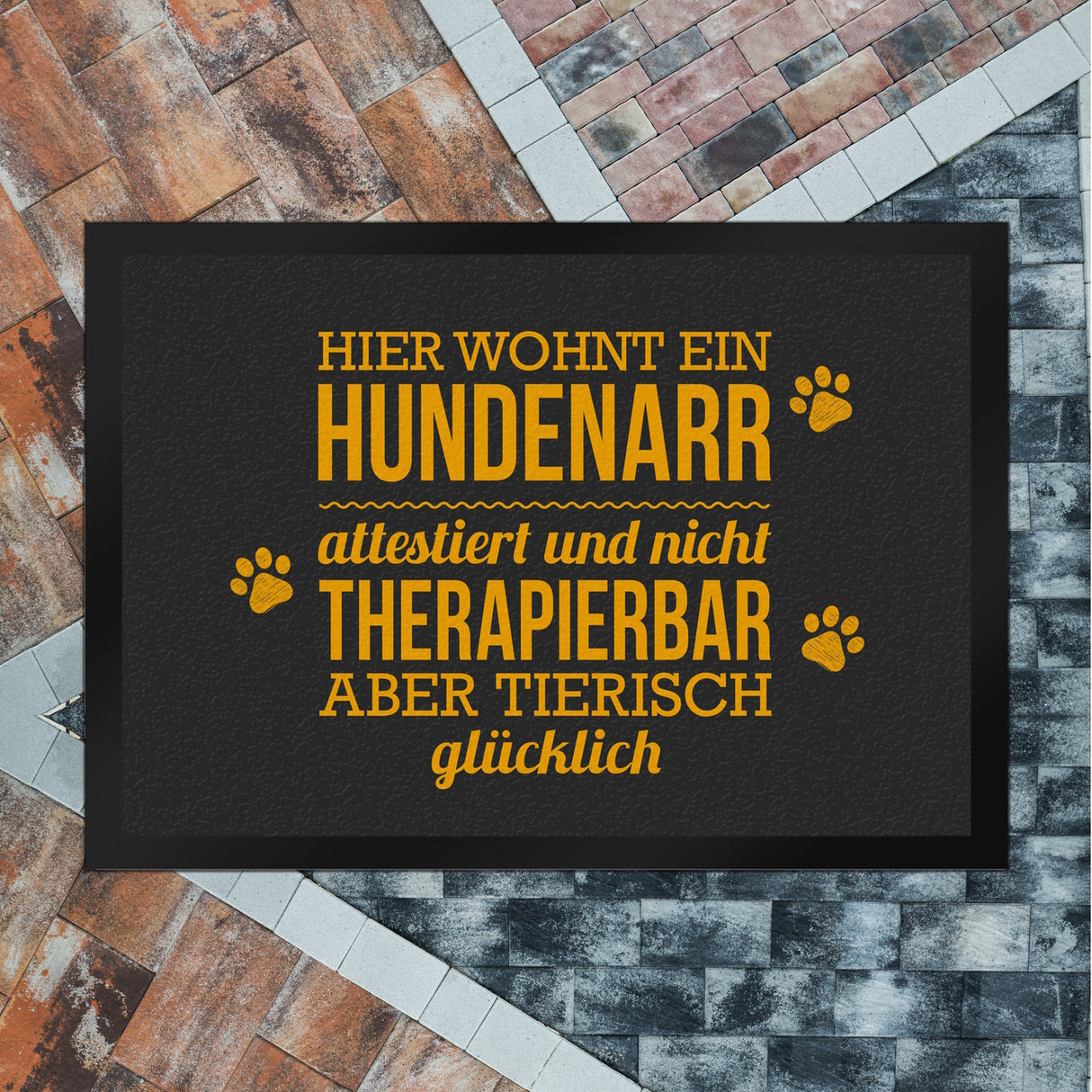 Hier wohnt ein Hundenarr… Fußmatte