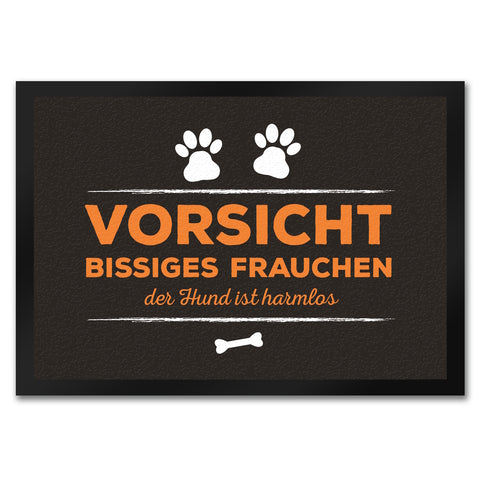 Vorsicht bissiges Frauchen Fußmatte