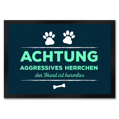 Achtung aggressives Herrchen Fußmatte